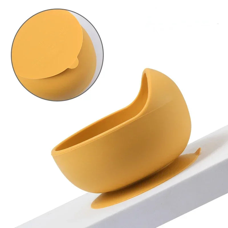 Ensemble d'alimentation en silicone sans BPA pour bébé, bol à ventouse, assiette à manger, tasse à paille, cuillère.